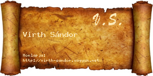 Virth Sándor névjegykártya